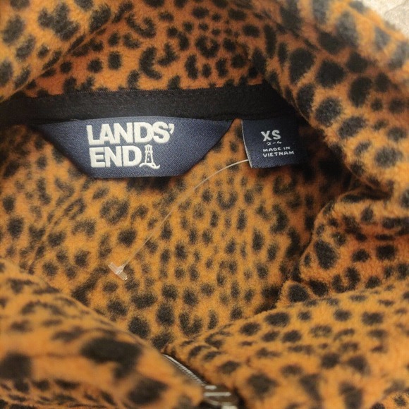 Lands End Women's Sweater Pullover Quarter Zip Animal Print Size XS Cozy. - Picture 3 of 6